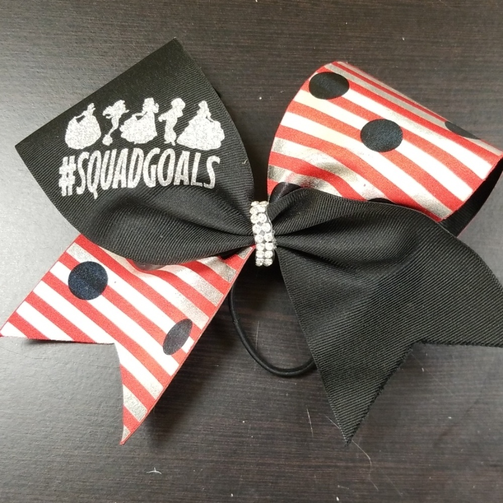 All star squad goals cheer bow stiff type red blac